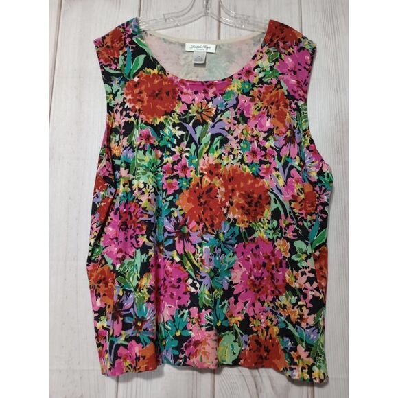 Judith‎ Hart Sleeveless Sweater Ladies 3x Floral - Picture 1 of 6